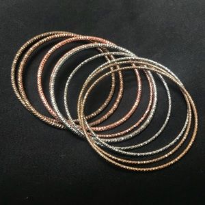 Multi colored/ mixed metal bangles gold/silver